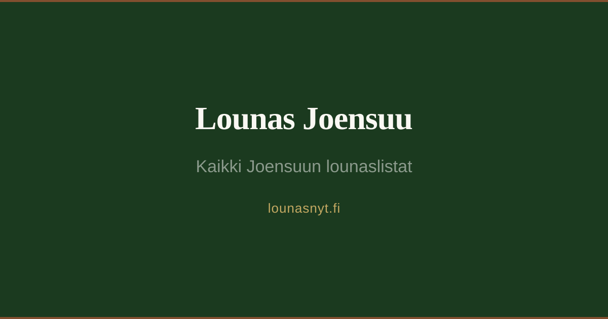 Usva Ravintola Usva Sepankatu lounas — Joensuu | LounasNyt